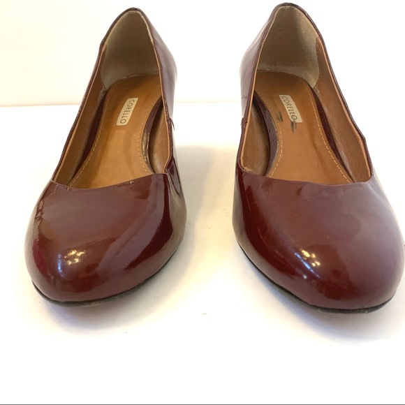 Corello Burgundy Patent Leather Round Toe Pump - Picture 4 of 13